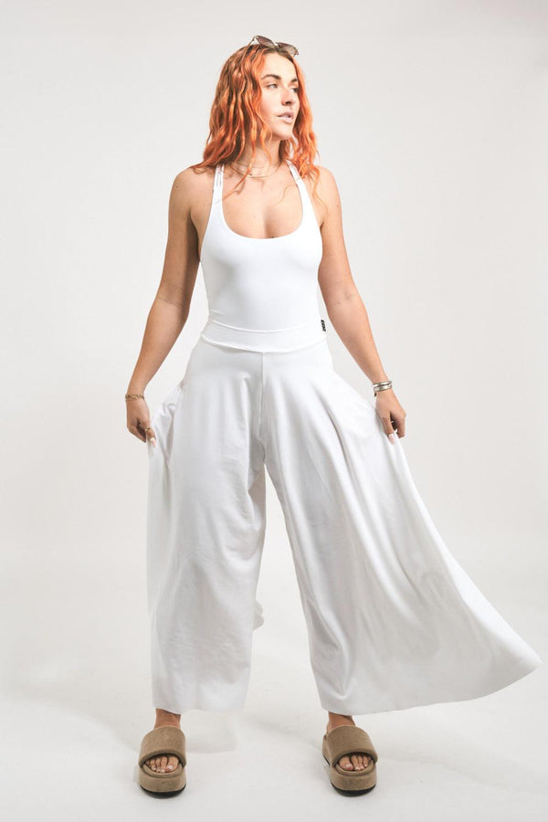 White Silky - Palazzo Pant-Activewear-Exoticathletica