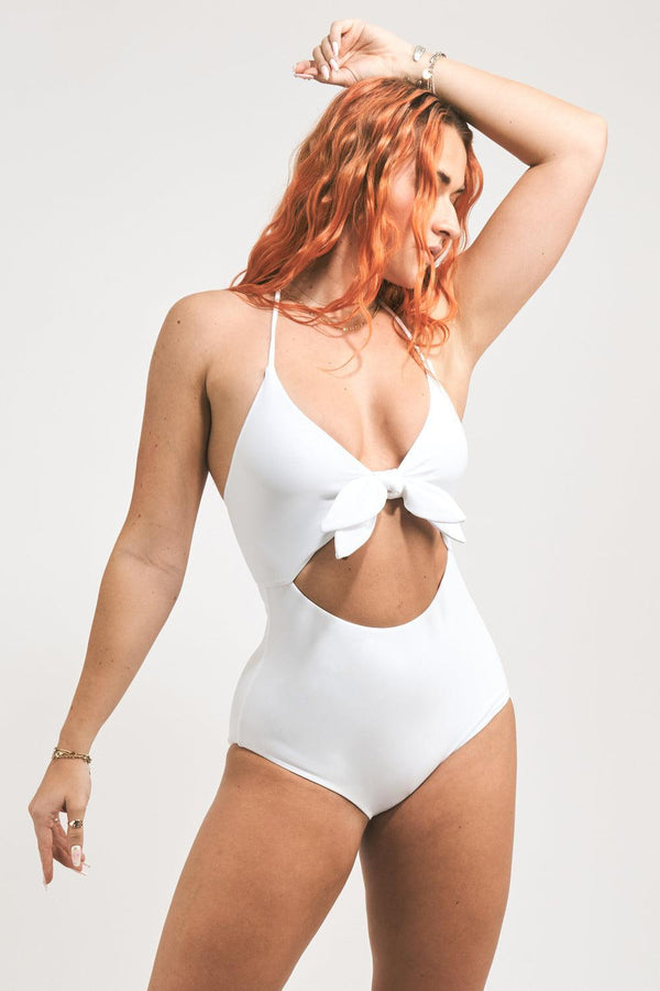 White Silky - Reversible Bralette One Piece W/ Extra Coverage Bottoms-Activewear-Exoticathletica