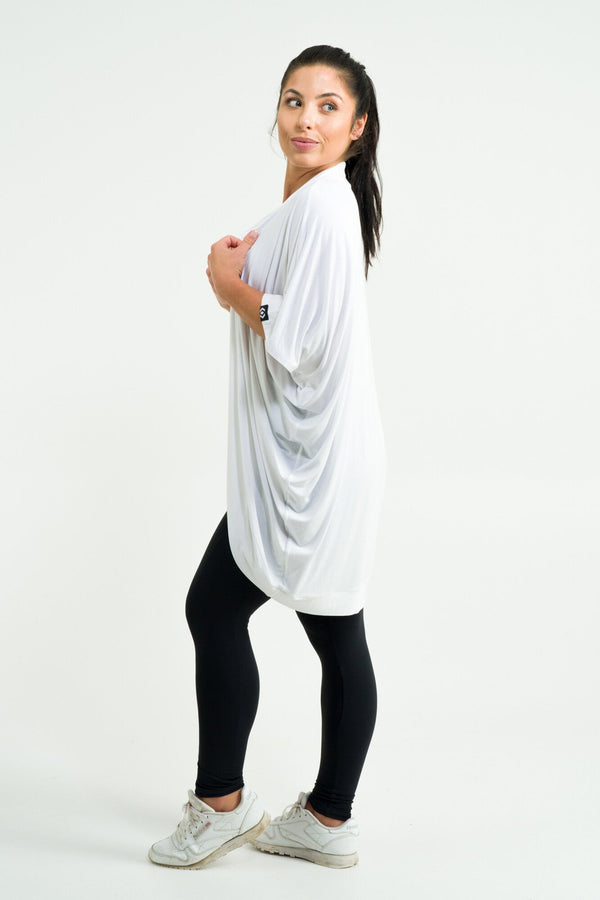 White Slinky To Touch - Midi Kimono-Activewear-Exoticathletica