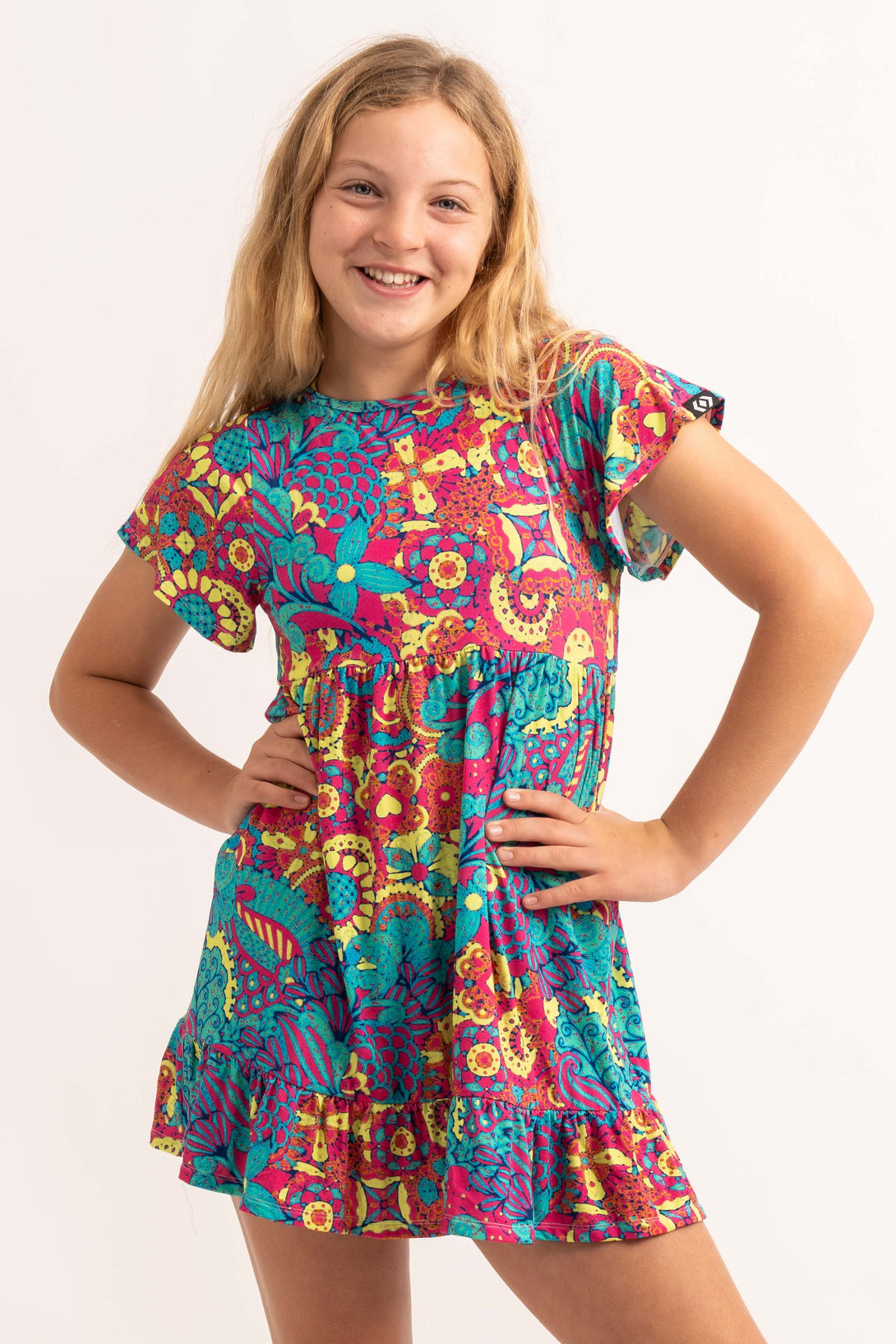 You Grow Girl Slinky To Touch - Kids Baby Doll Tiered Mini Dress-9358328344612-Activewear-Exoticathletica