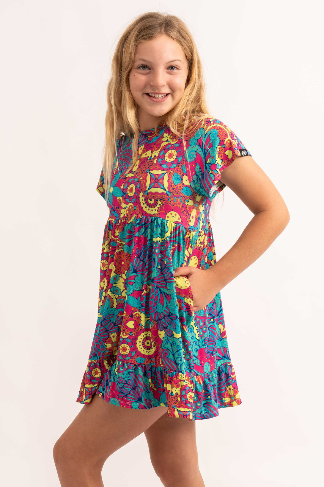 You Grow Girl Slinky To Touch - Kids Baby Doll Tiered Mini Dress-Activewear-Exoticathletica