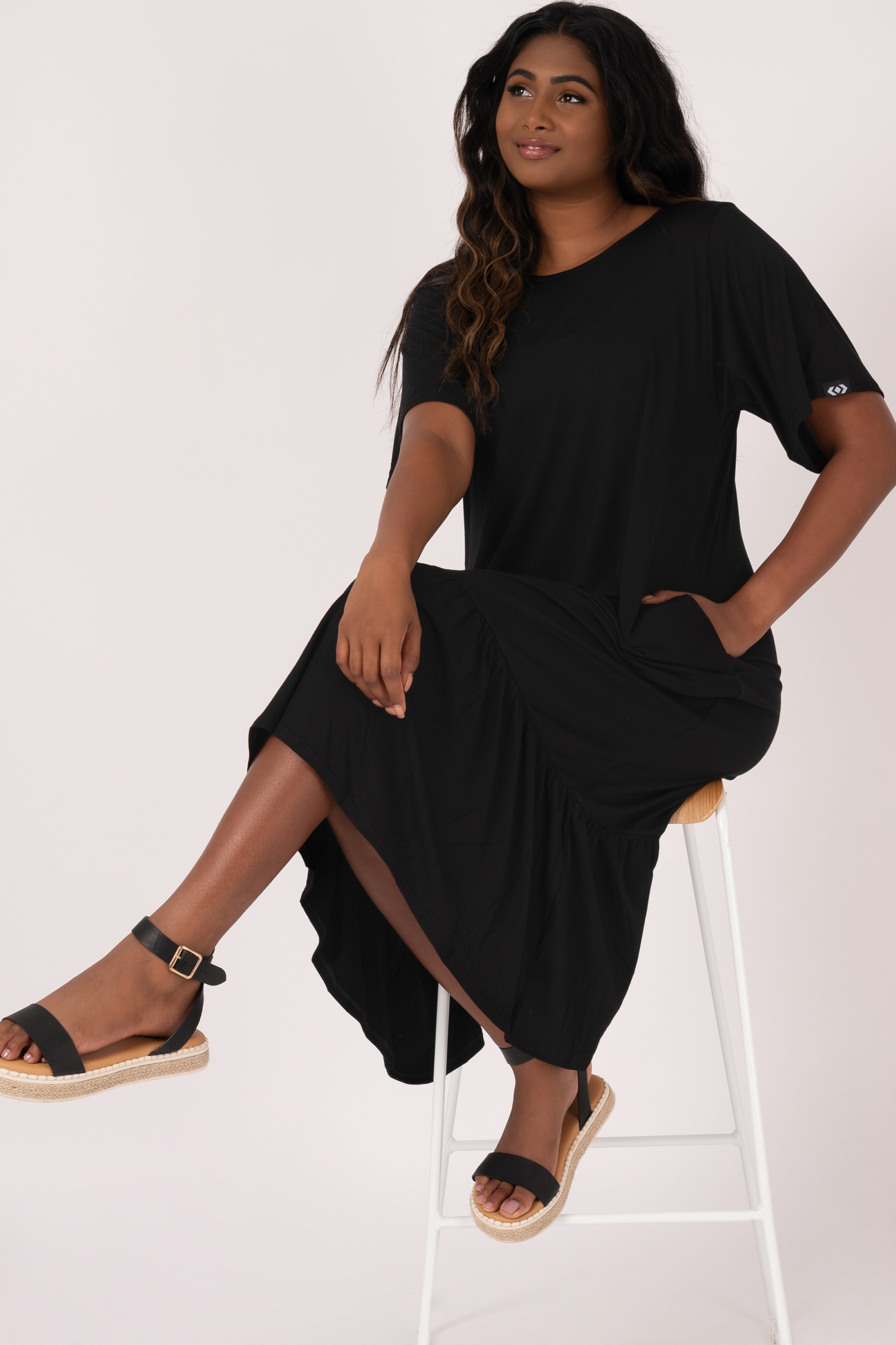 Black | Lazy Girl Ruffle Dress | Exoticathletica